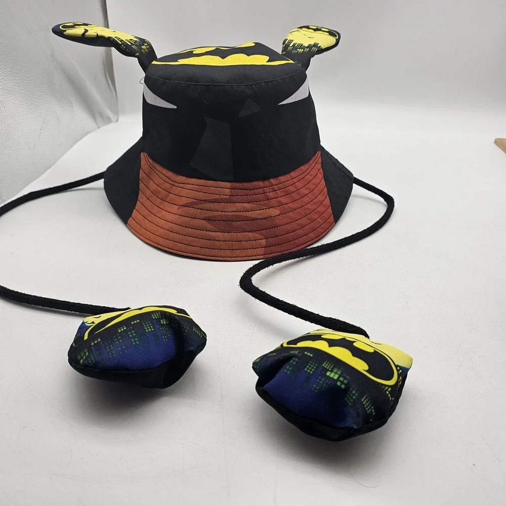 Batman‎ Hat Bucket Boys One Size READ Logo Ears Tassel Costume